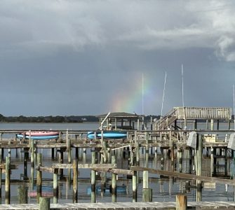 Rainbow at Emerald Isle, promises to dispel uncertainty