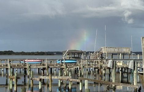 Rainbow at Emerald Isle, promises to dispel uncertainty