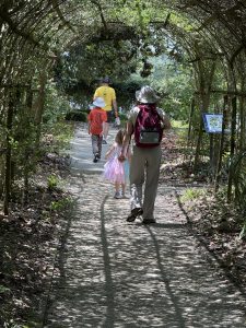 The Sperry Family in the gardens at Tryon Palace